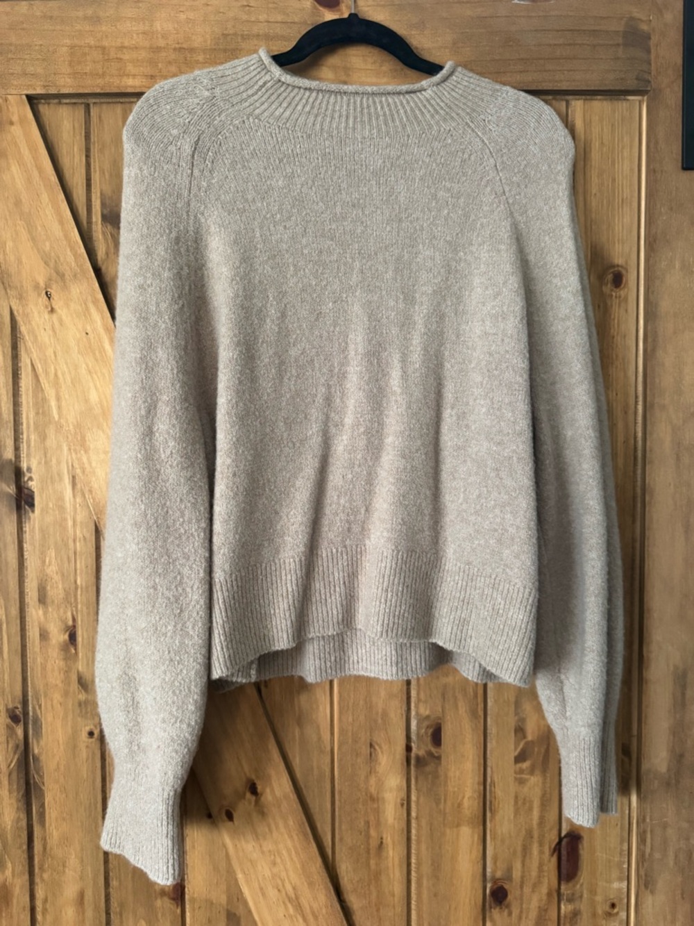 J. Crew Light Beige Turtleneck-Style Cozy Pullover